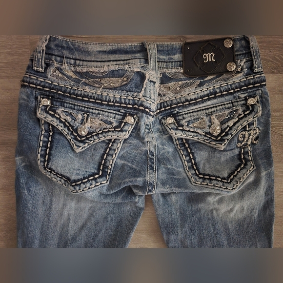 Y2K Miss Me Jeans Style JE5124B12R Boot Womens Denim Distressed Jean Size 26 - Picture 6 of 6